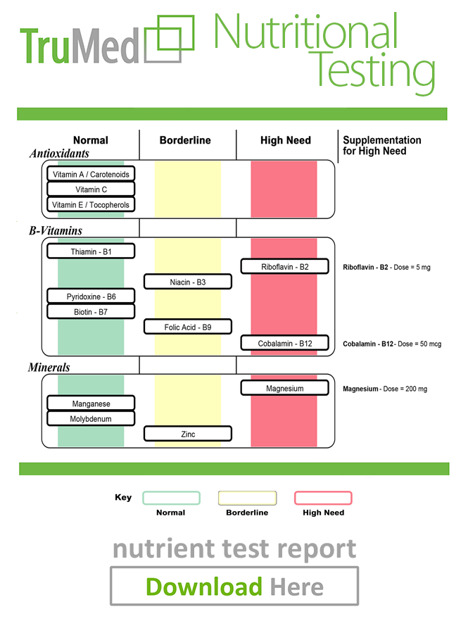 Nutritional Testing Report Sample